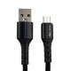 Кабель USB 2.0 AM to Micro USB Mibrand MI-32 Nylon Charging Line чорний 2.0 метра