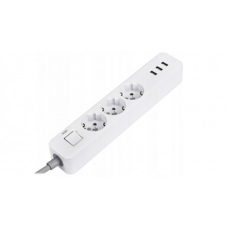 Фільтр мережевий Xiaomi Mi Power Strip 3 розетки EU 3 usb 1.8 метра білий