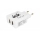 Адаптер мережний Eurosky AC/DC 220В 5V 2.1A/1.0A USB 2 порти