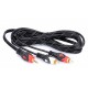 Кабель 2RCA-3.5мм Jack Audio Tcom gold, Ø4х8мм, 3м, чорний