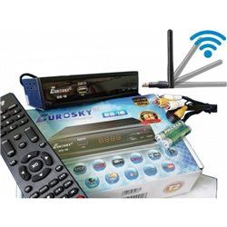 Комплект цифрового телевидения Т2 (ТВ-ресивер Eurosky ES 18 DVB-T2 Metall+INTERNET+ WiFi-адаптер на чипе 7601)