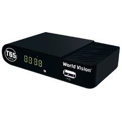 Комплект Т2 (тюнер/ресивер World Vision WV T65 + Антенна для Т2 Комнатная Волна-2 с тв-кабелем)
