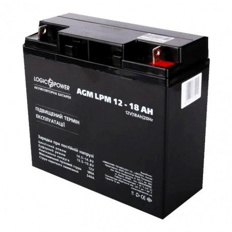 Батарея аккумуляторная AGM LogicPower LPM 12V 18Ah  - 1