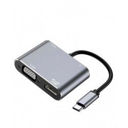 Переходник штекер USB Type-C – гнездо HDMI / USB 3.0 / гнездо VGA с кабелем 15 см